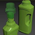 Green Plastic Bathroom Accessories Bottles Set With Handles And Matching Caps