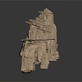 Natural Wood Stone Decorative Sculpture With Layered Texture And Stacked Design