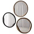 Three Round Mirrors With Unique Frame Designs For Modern Spaces 3d model