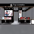 Top Cosmetics Store With Display Counters Large Screen Ads And Products 3d model