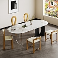 Modern Dining Table and Chair Combination 3d model