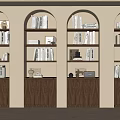 Bookcase bookshelf books ornaments background wall 3d model