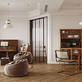 Cozy Dining Living Room With Wooden Cabinet Piano Coffee Cup Cookies And Photo Frames
