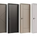 Modern Hinged Doors with Diverse Panel Designs and Multiple Color Options 3d model