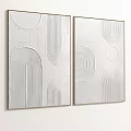 White Abstract Textured Wall Art With Geometric Patterns And Frame Options