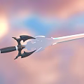 Artistic Sword Sculpture with Intricate Hilt Carving and Shiny Metallic Blade