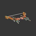 Colorful Bow Weapon With Geometric Shapes And Vibrant Orange Pink Blue Parts