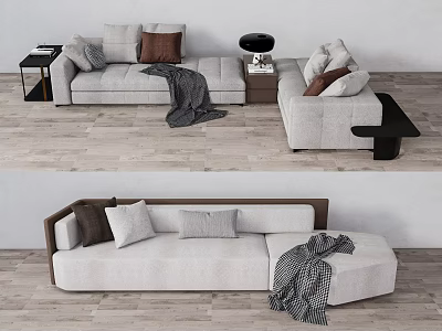 Modern Multiplayer Sofa Shaped Sofa 3d model
