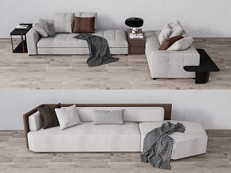 Modern Multiplayer Sofa Shaped Sofa 3d model