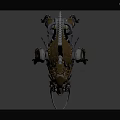 Futuristic Mechanical Boar Cybernetic Creature With Metal Spikes And Red Eyes