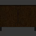 Modern Wooden Console Cabinet With Double Doors And Metal Legs For Entryway