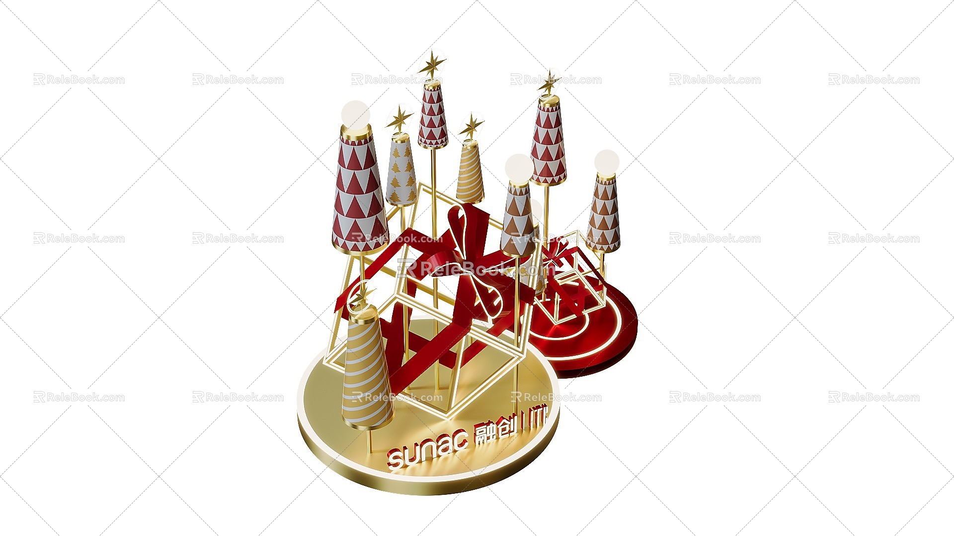 Commercial indoor Christmas clock point beautiful Chen 3d model