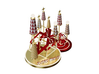 Commercial indoor Christmas clock point beautiful Chen 3d model