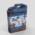 Industrial Equipment Vintage Rusty Blue And White Oil Drum With Worn Surface