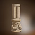 Classical Decorative Roman Column With Fluted Shaft And Carved Stone Base 3d model