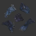 Fashionable Blue Folded Jackets Showing Texture Details And Various Folding Styles
