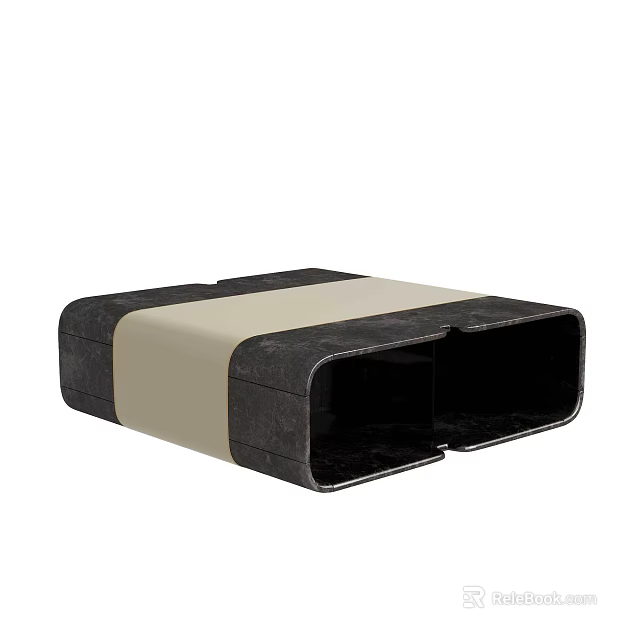 Modern Minimalist Coffee Table With Black And Beige Two Tone Design And Rectangular Shape 3d model
