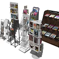 Modern Bookcase Multiple Designs With Shelves For Displaying Books And Magazines 3d model