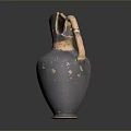 Ancient Handcrafted Pottery Vase With Intricate Carvings And Weathered Texture
