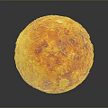 Colorful Red Yellow Textured Sphere On Dark Background With Glossy Reflection