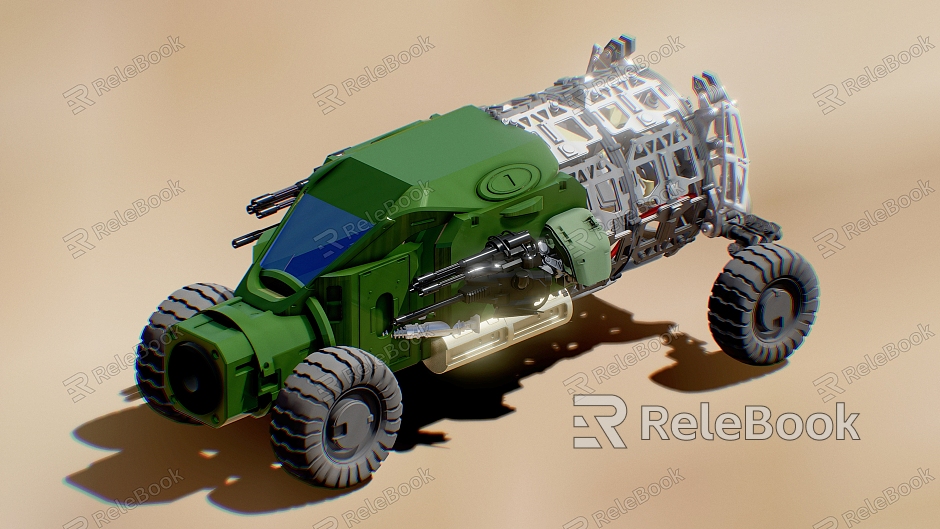 Cartoon tractor four-wheel tractor model