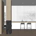 Modern Home Balcony Design With White Blinds Counter Stools And Wooden Floor