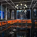 Modern Luxurious KTV Interior With Comfortable Sofas Bar Counter And Large Screens 3d model