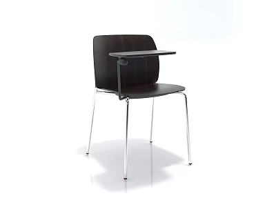 Modern Black Leisure Chair With Side Small Table And Metal Legs Design 3d model