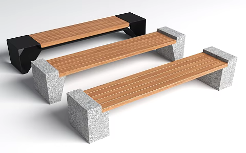 Modern Stainless Steel Seat Landscape Seat Log Bench Modern Park Landscape Chair Outdoor Seat Public Seat 3d model