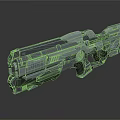 Futuristic Sci Fi Weapon With Metallic Body Blue Glowing Elements And Advanced Design 3d model