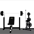 Black Home Gym Sports Equipment Set With Weight Bench Barbell And Dumbbell Rack