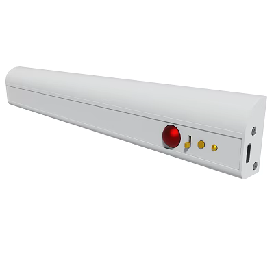 White Rectangular Electronic Device With Red Button Yellow Indicators And USB Port 3d model