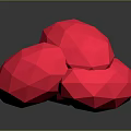 Vibrant Red Polyhedral Stone Crystal Featuring Shiny Surface And Reflective Design 3d model