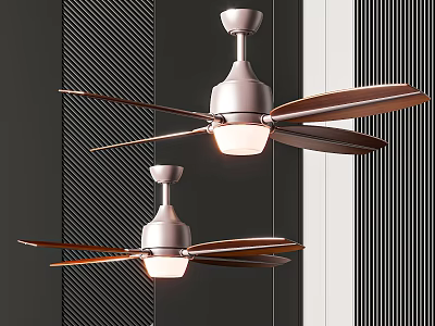 Modern Metallic Chandelier With Copper Blades For Contemporary Interior Design 3d model
