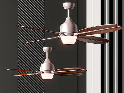 Modern Metallic Chandelier With Copper Blades For Contemporary Interior Design 3d model