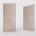 Modern Room Divider With Slender Vertical Slats Wooden And White Finish