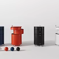 Blue Red Black White Bedside Tables with Drawers Wheels and Decorative Balls