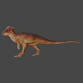 Realistic Dinosaur 3D Model With Brown Skin And Cranial Crest 3d model