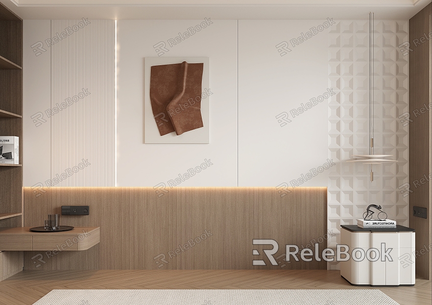 bedside background wall hardpack wood veneer bedside background wall model