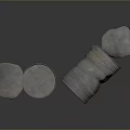 Open Aluminum Cans With Pull Tabs Standing And Fallen On Dark Surface