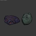 Natural Rockery Stones With Green And Purple Colors And Unique Natural Textures
