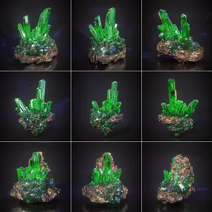Emerald Crystal Emerald Crystal Emerald Gemstone Diamond Combination Green Crystal Quartz Gemstone Sapphire Crystal Mineral Rock 3d model