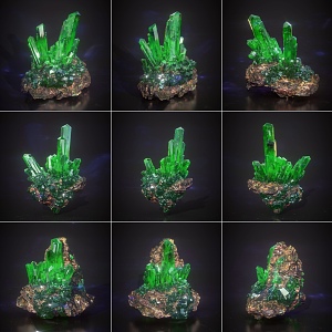 Emerald Crystal Emerald Crystal Emerald Gemstone Diamond Combination Green Crystal Quartz Gemstone Sapphire Crystal Mineral Rock 3d model