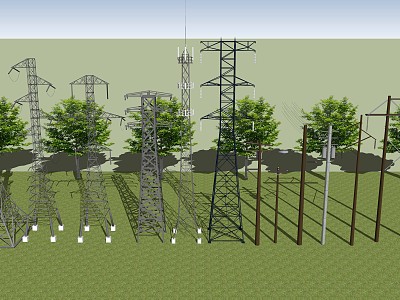 modern high voltage tower high voltage wire pole model