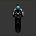 Futuristic Sci-Fi Weapon Handgun with Modern Design and Blue Glowing Components