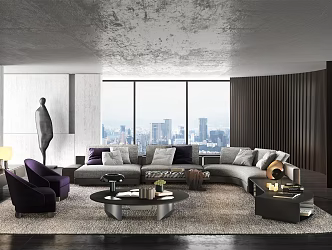 Modern Living Room Italian Milotti 3d model