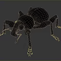 Black Metallic Beetle Sculpture With Detailed Legs Antenna And Reflective Surface