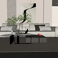 Modern coffee table coffee table combination 3d model