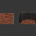 Brick Equipment Cubes In Red Gray Color With Dark Cloth Cover And Small Blocks