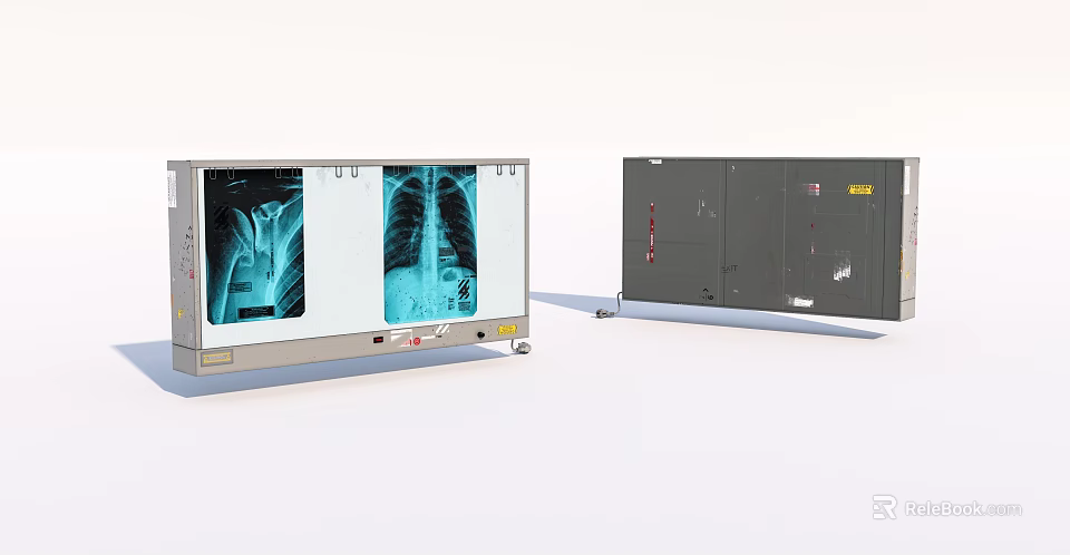 Professional Medical Equipment X-ray Film Viewer And Imaging Device Cabinet 3d model 